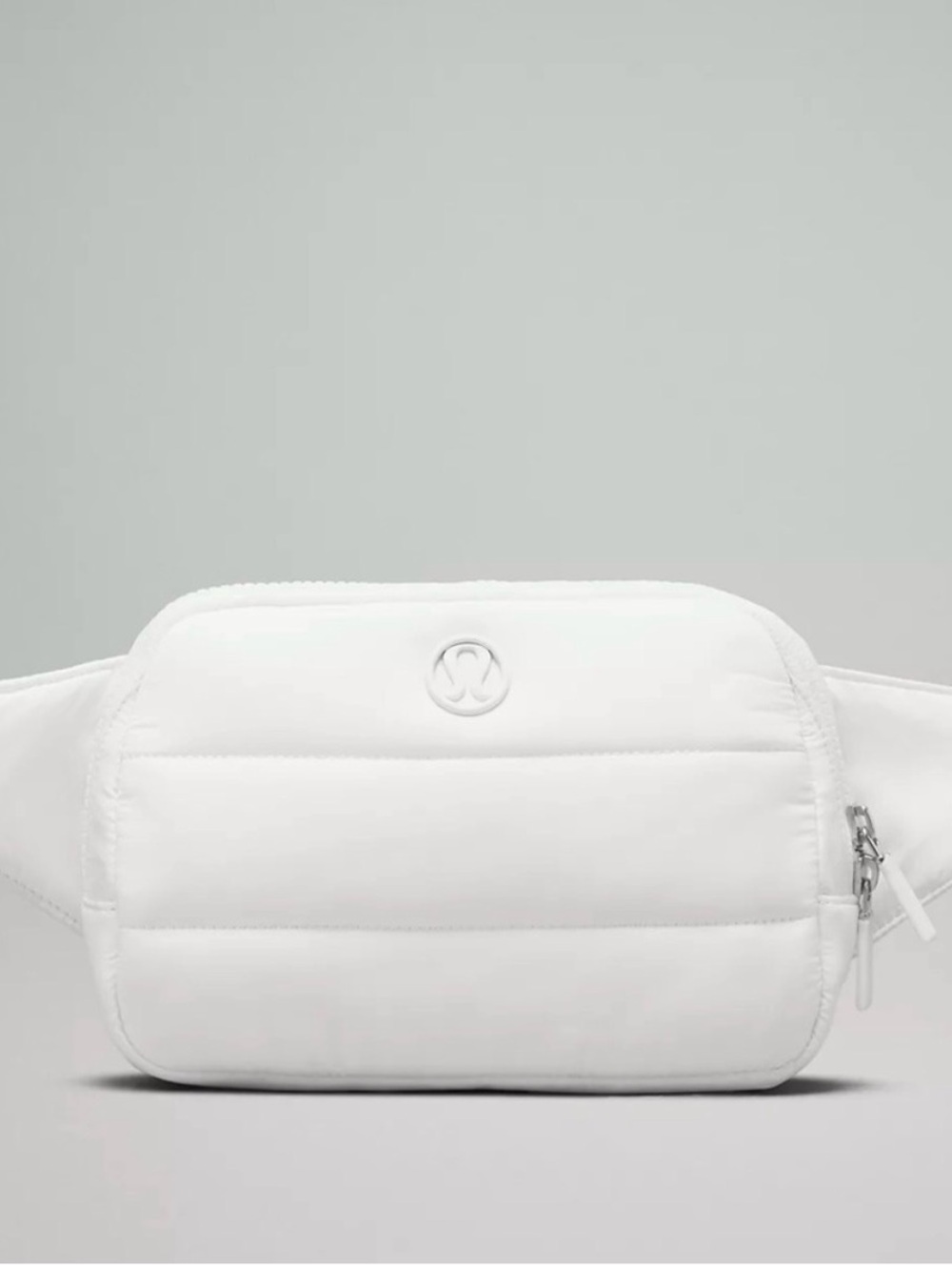 lululemon athletica White Quilted Belt Bag with Logo Patch